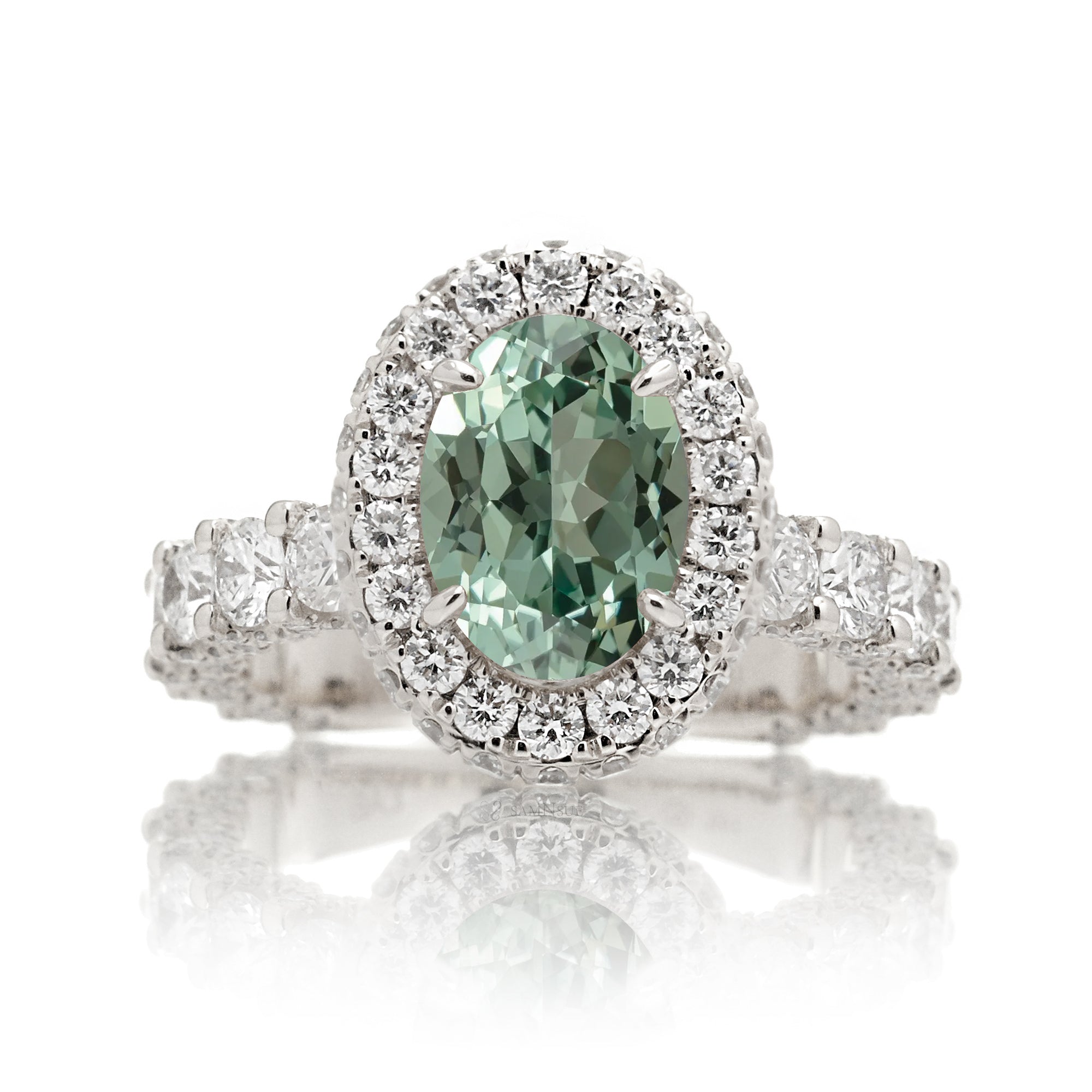 3-Stone Montana Sapphire & Diamond Ring